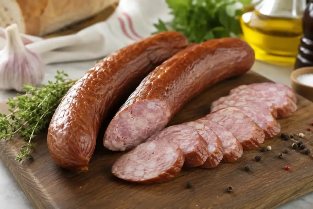 Лечо с баклажаном и колбасой